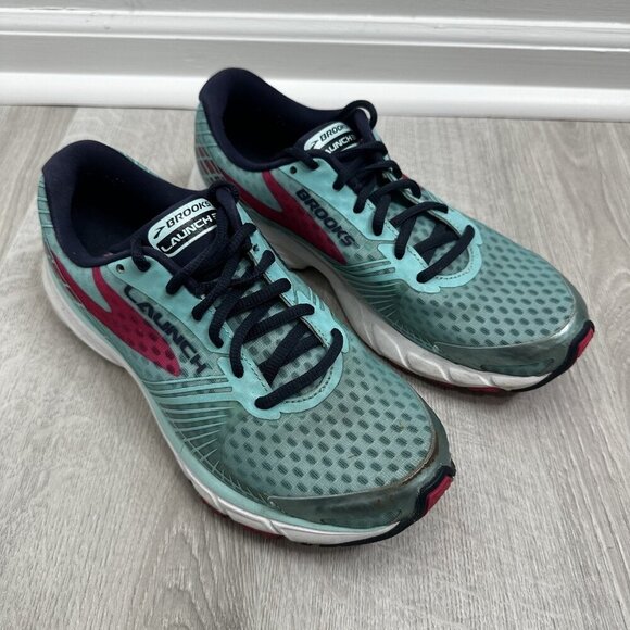 Brooks Launch 3 Shoes Womens Size 9 Teal Pink‎ Running Sneakers Athletic Walking - Picture 1 of 12